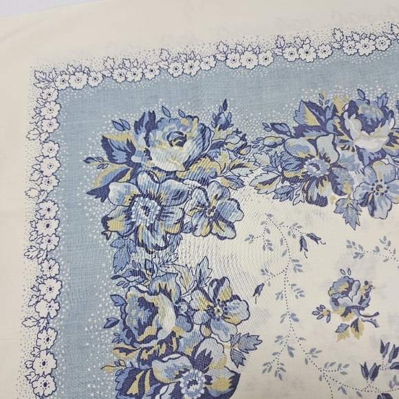 80s Vintage Tastemakers Blue Floral Flowers Standard Pillowcase Percale Cottage - Picture 2 of 12